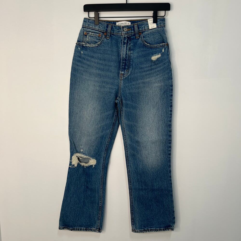 Abercrombie & Fitch Ultra High Rise Kick Flare Leg‎ Denim Jeans Blue Size 26 NWT